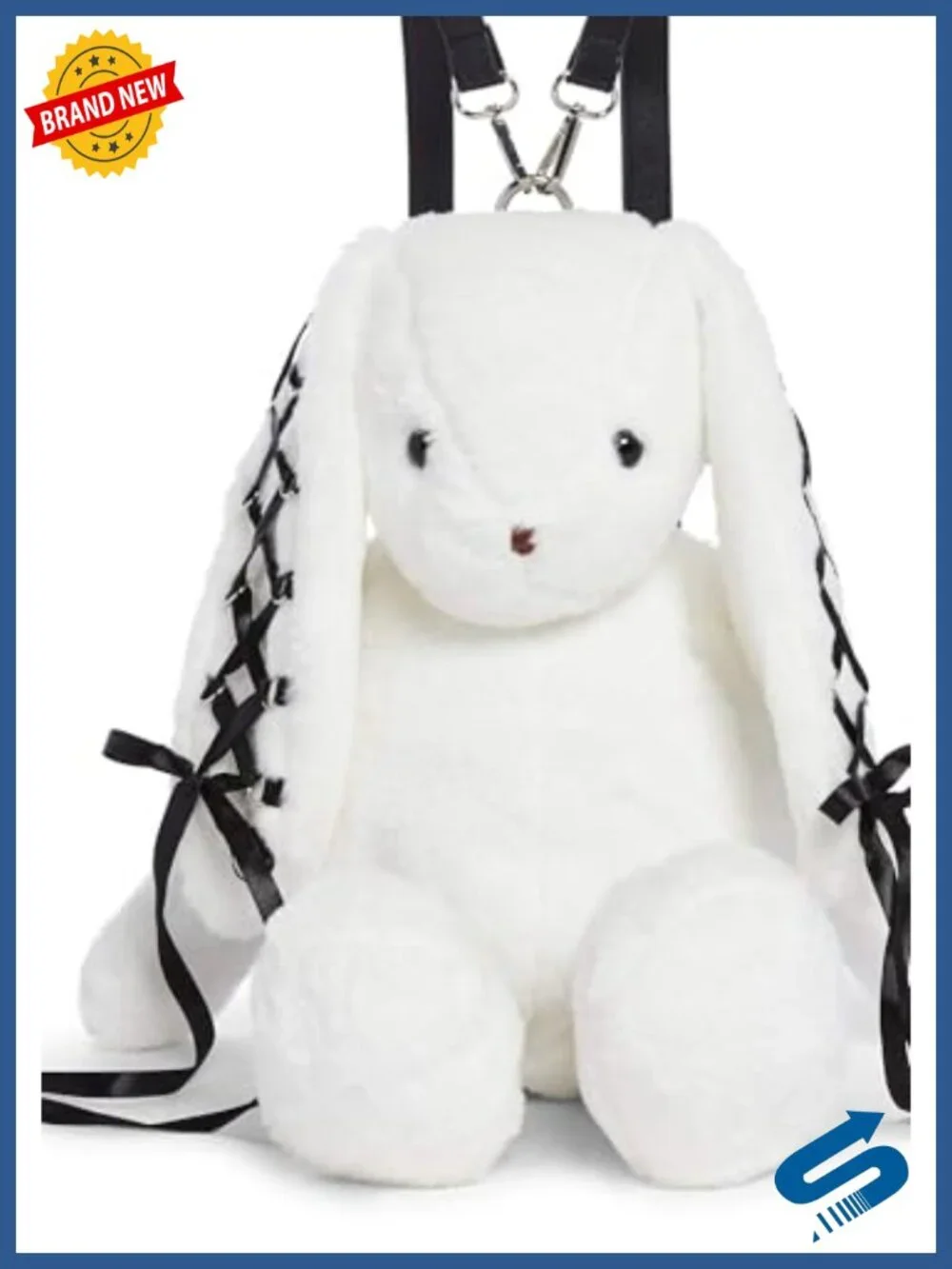 Faux Fur Bunny Plush Backpack with Adjustable Straps